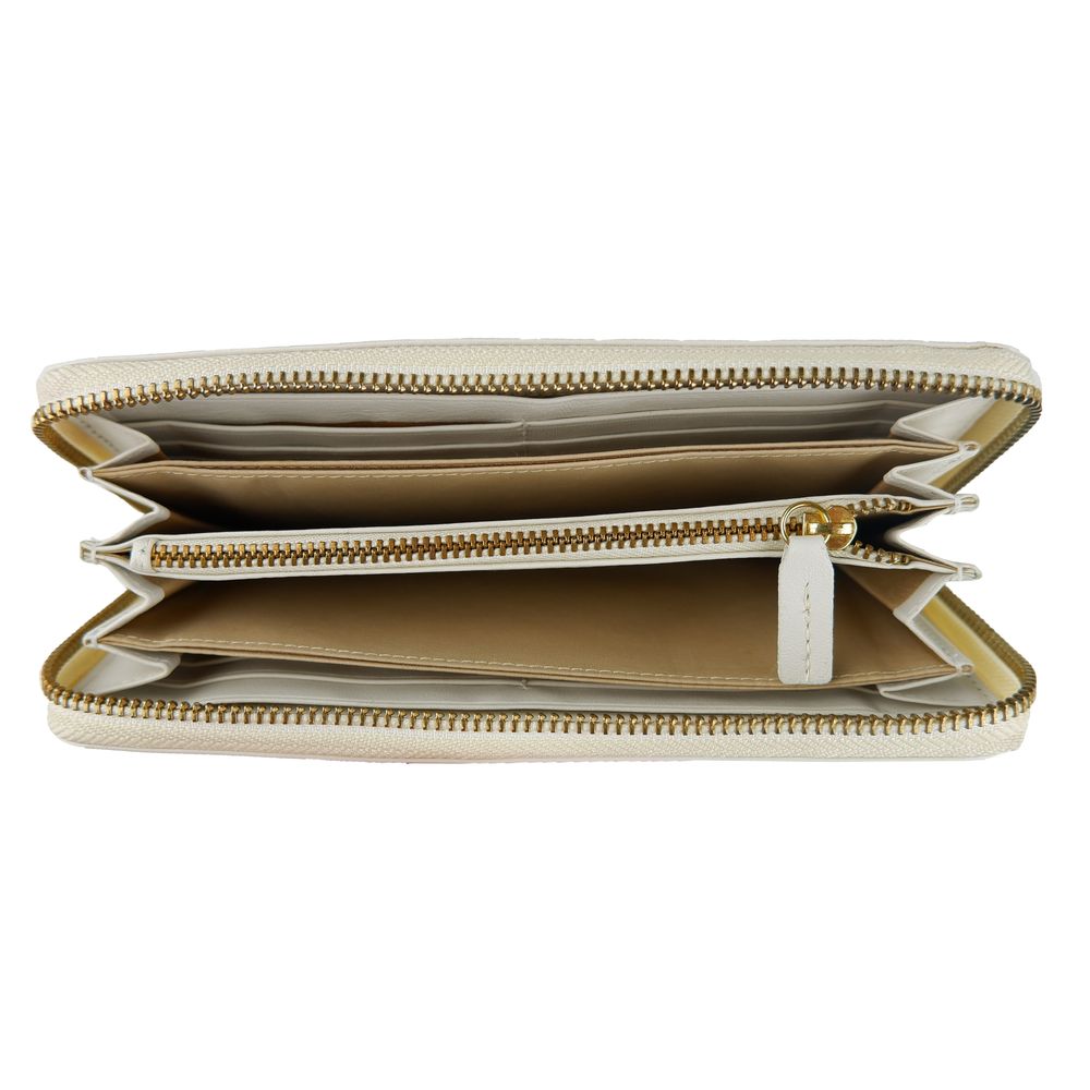 Cavalli Class Elegant wallet made of white calfskin