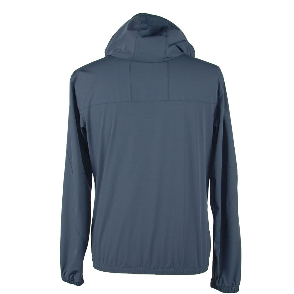 Emilio Romanelli Simple jacket with hood and full zip in Sharp Blue