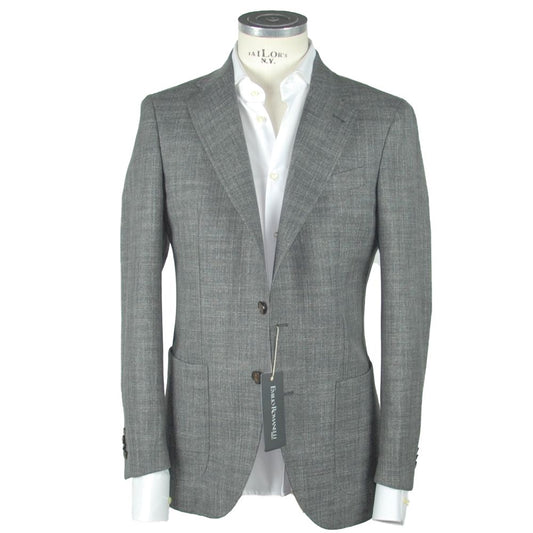 Emilio Romanelli Chic slim gray blazer made of wool and linen blend