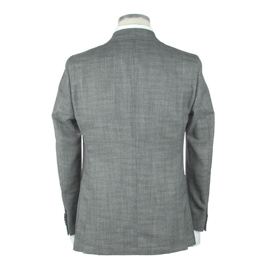 Emilio Romanelli Chic slim gray blazer made of wool and linen blend