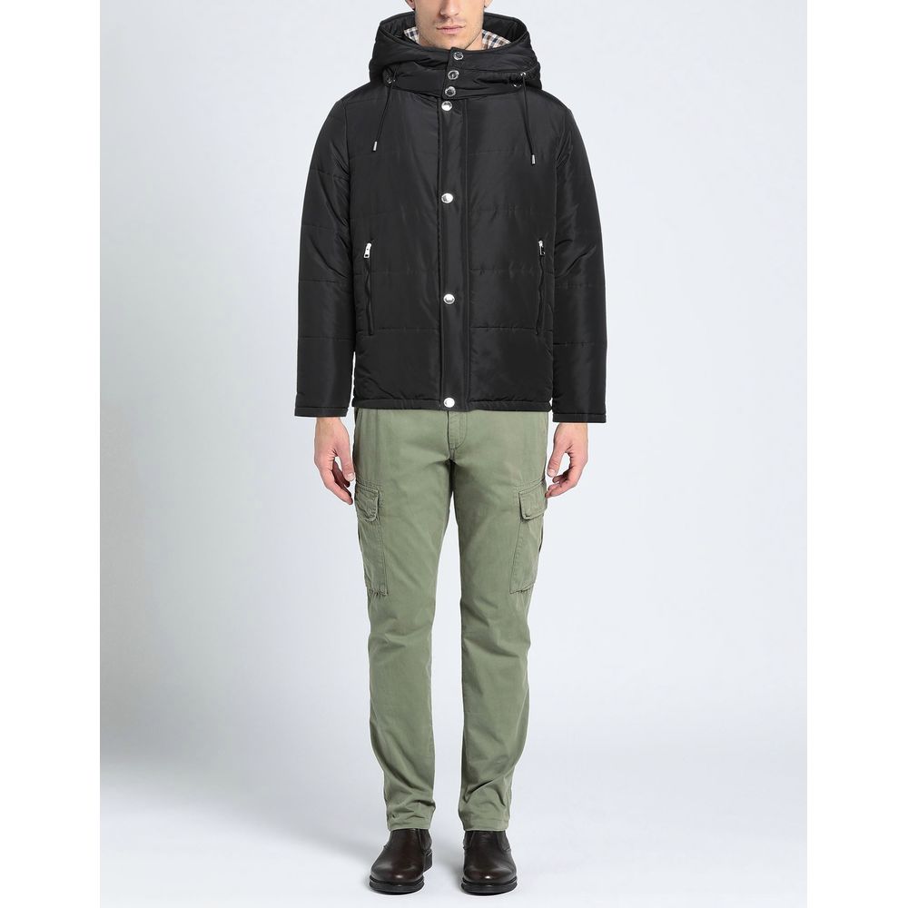 Aquascutum Elegant black jacket with removable hood