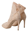 Load image into Gallery viewer, Dolce & Gabbana Beige Stretch Taormina Schnürstiefel Schuhe
