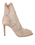 Load image into Gallery viewer, Dolce & Gabbana Beige Stretch Taormina Schnürstiefel Schuhe
