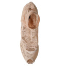 Load image into Gallery viewer, Dolce & Gabbana Beige Stretch Taormina Schnürstiefel Schuhe
