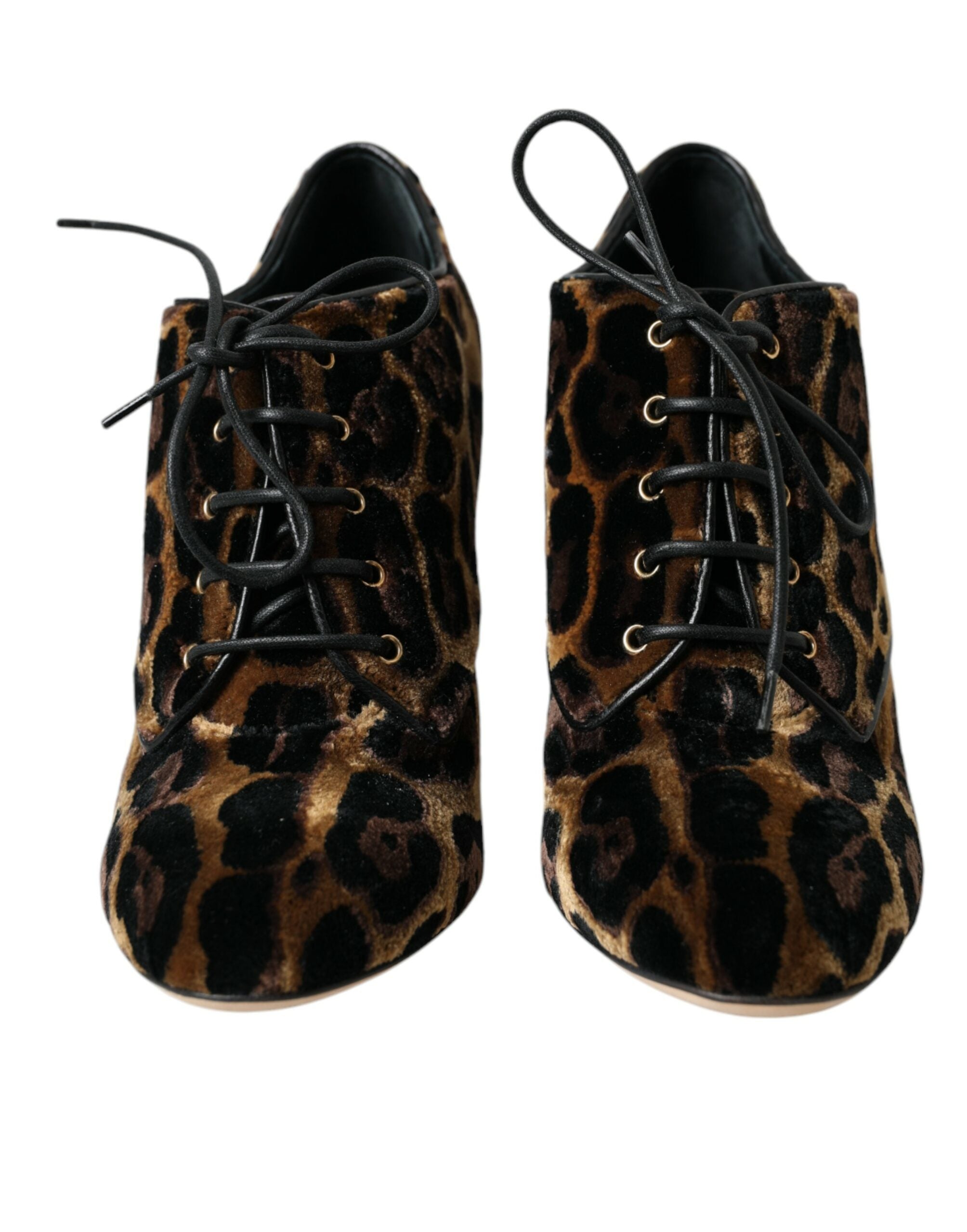 Dolce & Gabbana Braune Leopardenhaar Schnürstiefel Schuhe