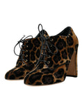 Load image into Gallery viewer, Dolce & Gabbana Braune Leopardenhaar Schnürstiefel Schuhe
