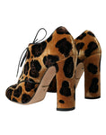 Load image into Gallery viewer, Dolce & Gabbana Braune Leopardenhaar Schnürstiefel Schuhe
