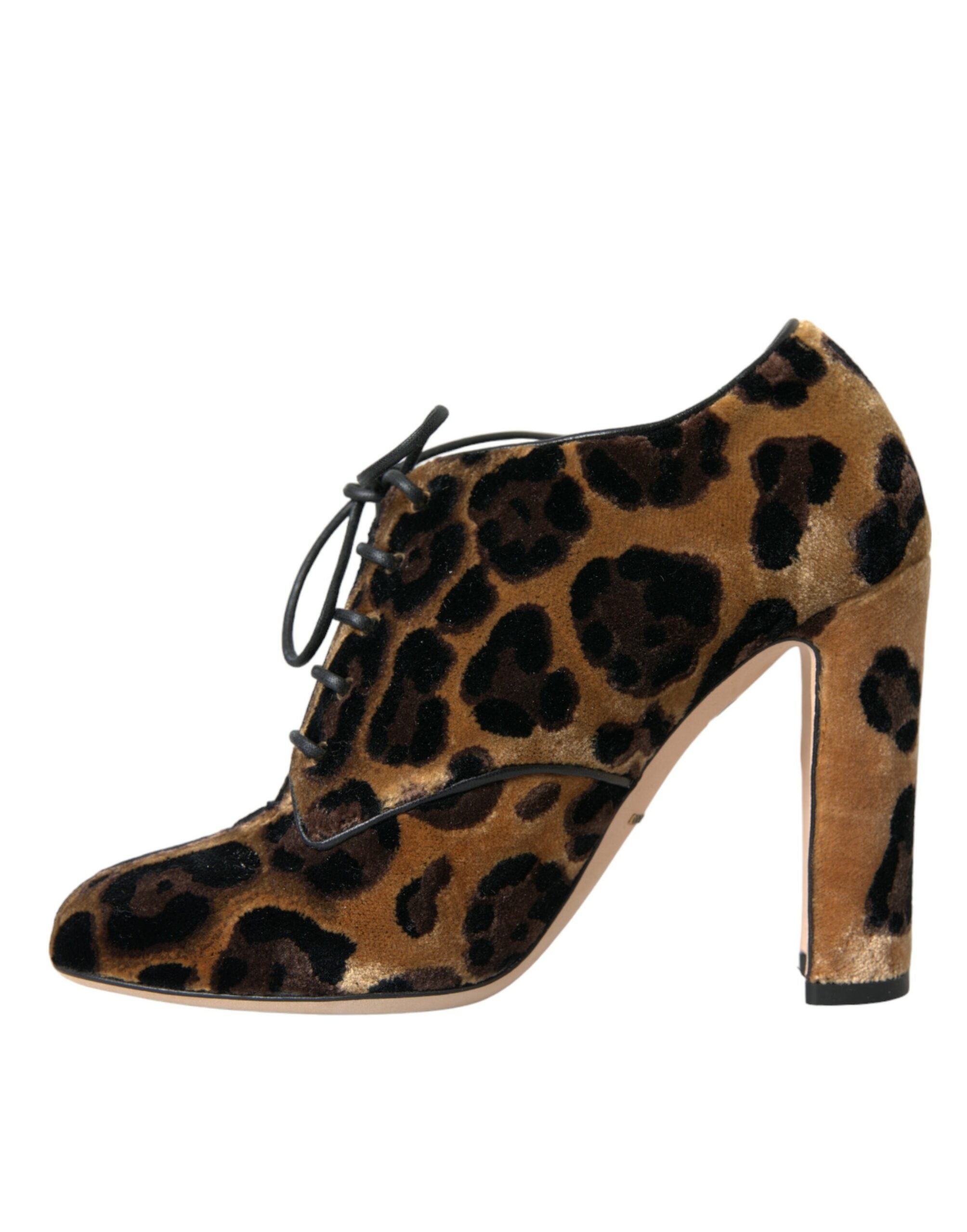 Dolce & Gabbana Braune Leopardenhaar Schnürstiefel Schuhe