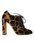 Load image into Gallery viewer, Dolce & Gabbana Braune Leopardenhaar Schnürstiefel Schuhe
