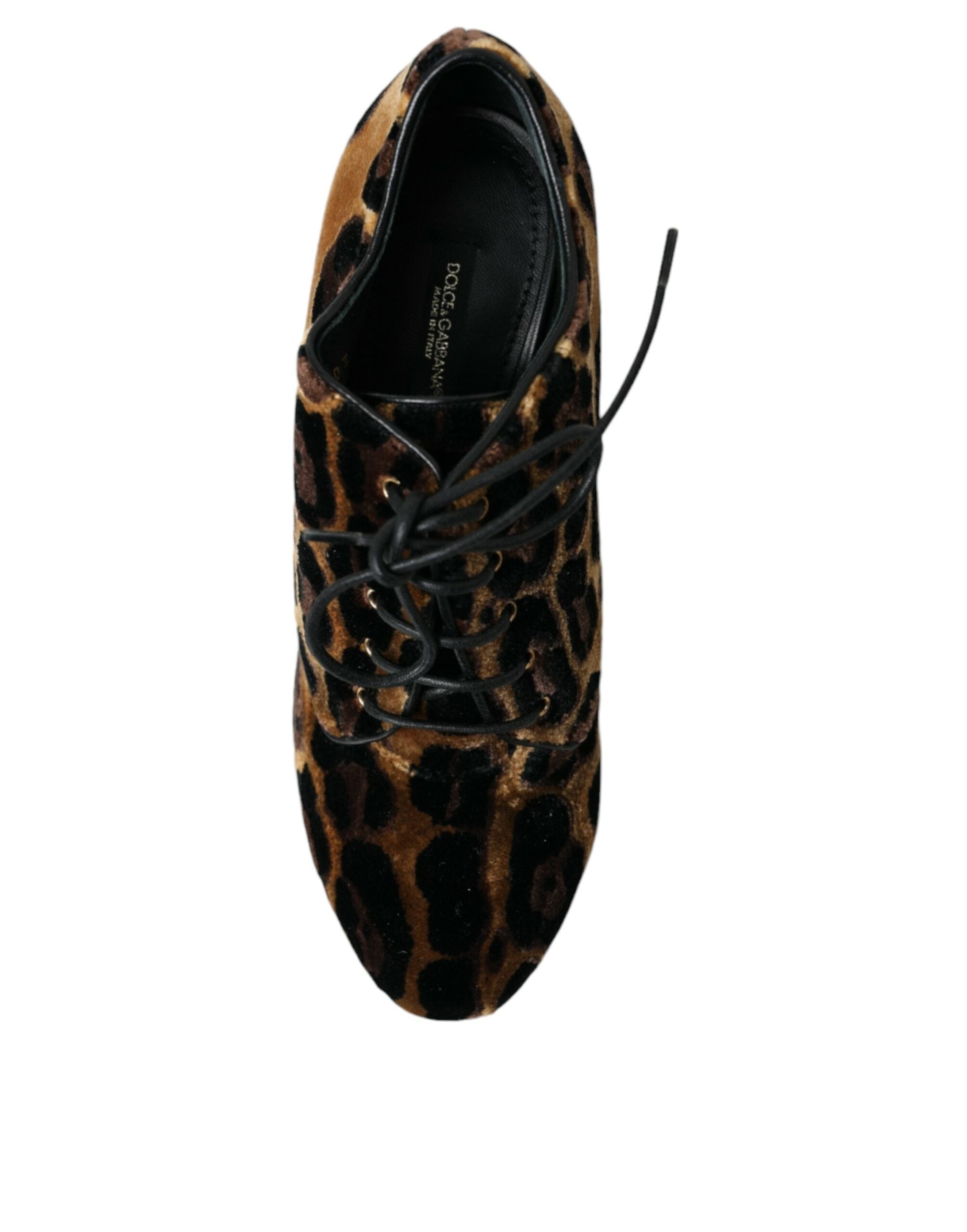 Dolce & Gabbana Braune Leopardenhaar Schnürstiefel Schuhe