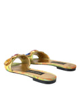 Load image into Gallery viewer, Dolce & Gabbana Grün Kristall Jacquard Flats Sandalen Schuhe
