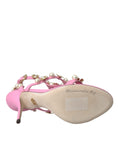 Load image into Gallery viewer, Dolce & Gabbana Rosa Leder verschönerte Absätze Sandalen Schuhe
