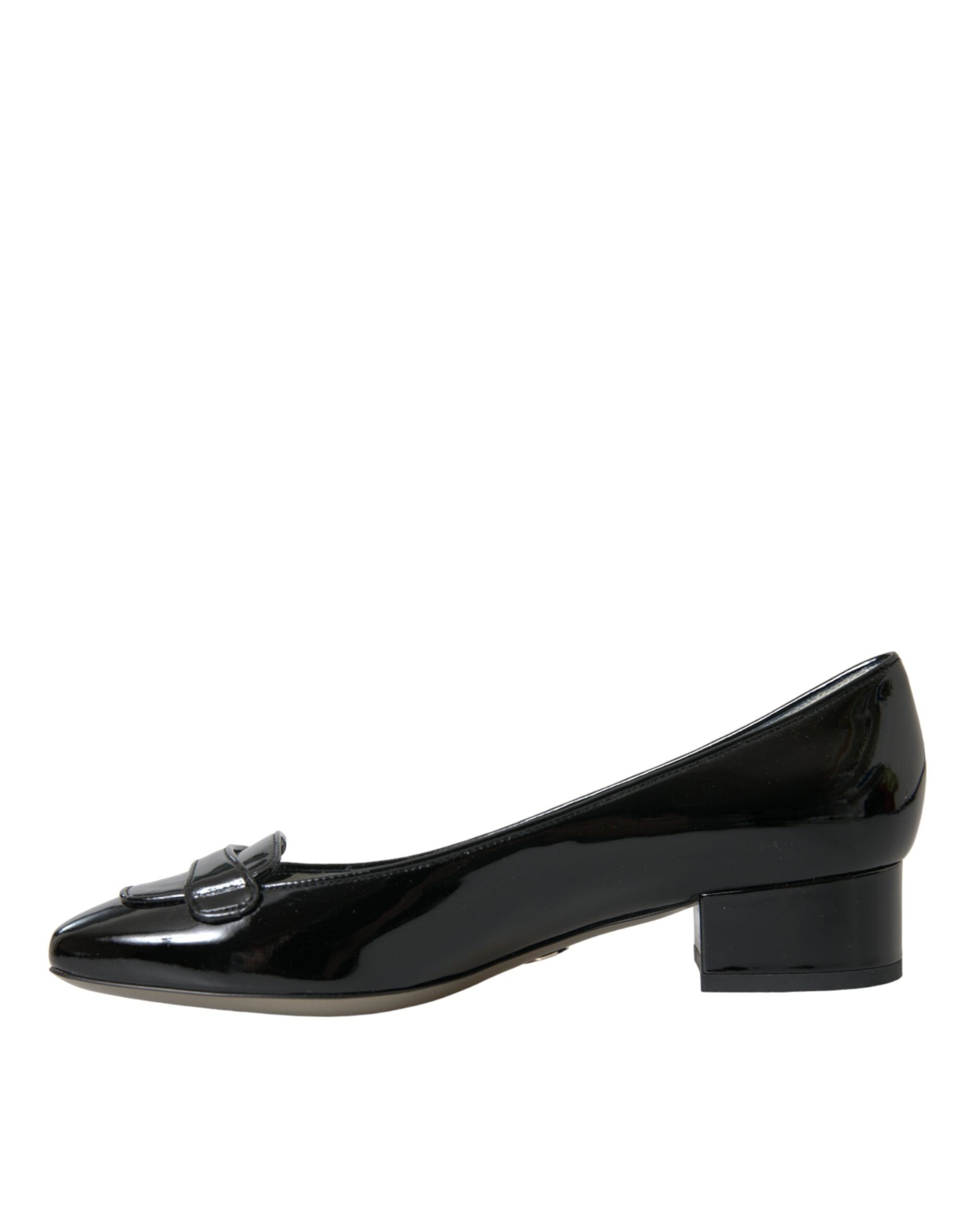 Dolce & Gabbana Schwarz Lackleder Blockabsatz Pumps Schuhe