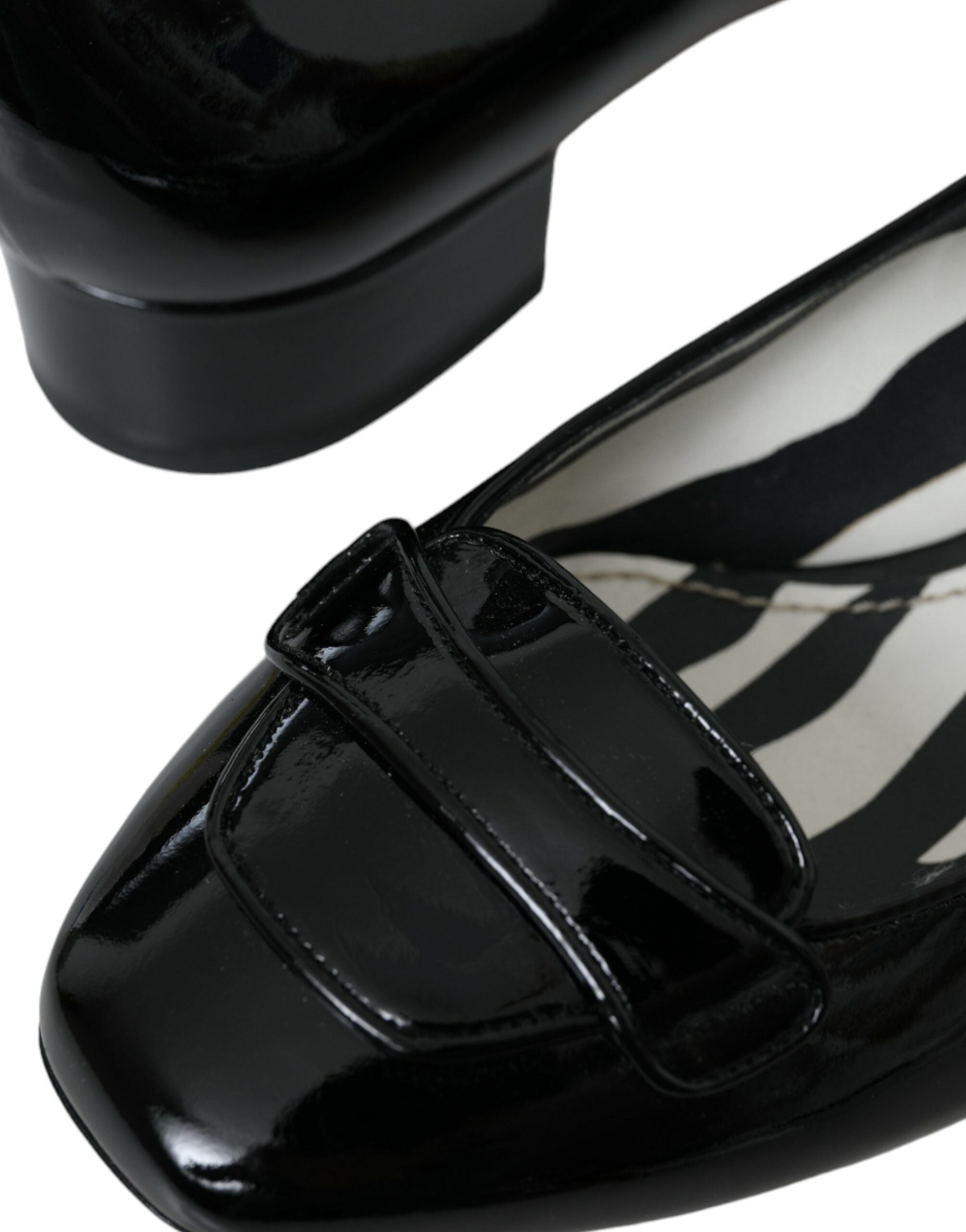 Dolce & Gabbana Schwarz Lackleder Blockabsatz Pumps Schuhe