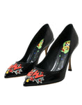 Load image into Gallery viewer, Dolce & Gabbana Schwarz Leder WOW Patch Heels Pumps Schuhe
