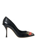 Load image into Gallery viewer, Dolce & Gabbana Schwarz Leder WOW Patch Heels Pumps Schuhe
