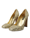 Load image into Gallery viewer, Dolce & Gabbana Gold Pailletten Kristall Absätze Pumps Schuhe
