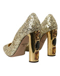 Load image into Gallery viewer, Dolce & Gabbana Gold Pailletten Kristall Absätze Pumps Schuhe
