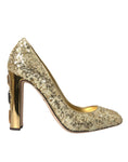 Load image into Gallery viewer, Dolce & Gabbana Gold Pailletten Kristall Absätze Pumps Schuhe
