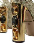 Load image into Gallery viewer, Dolce & Gabbana Gold Pailletten Kristall Absätze Pumps Schuhe
