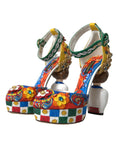 Load image into Gallery viewer, Dolce & Gabbana Multicolor Carretto verschönerte Sandalen Schuhe
