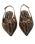 Load image into Gallery viewer, Dolce & Gabbana Braun Leopard Exotische Haut Slingback Schuhe
