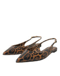 Load image into Gallery viewer, Dolce & Gabbana Braun Leopard Exotische Haut Slingback Schuhe
