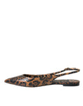 Load image into Gallery viewer, Dolce & Gabbana Braun Leopard Exotische Haut Slingback Schuhe
