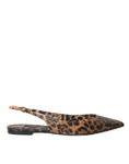 Load image into Gallery viewer, Dolce & Gabbana Braun Leopard Exotische Haut Slingback Schuhe
