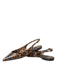 Load image into Gallery viewer, Dolce & Gabbana Braun Leopard Exotische Haut Slingback Schuhe
