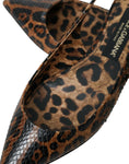 Load image into Gallery viewer, Dolce & Gabbana Braun Leopard Exotische Haut Slingback Schuhe
