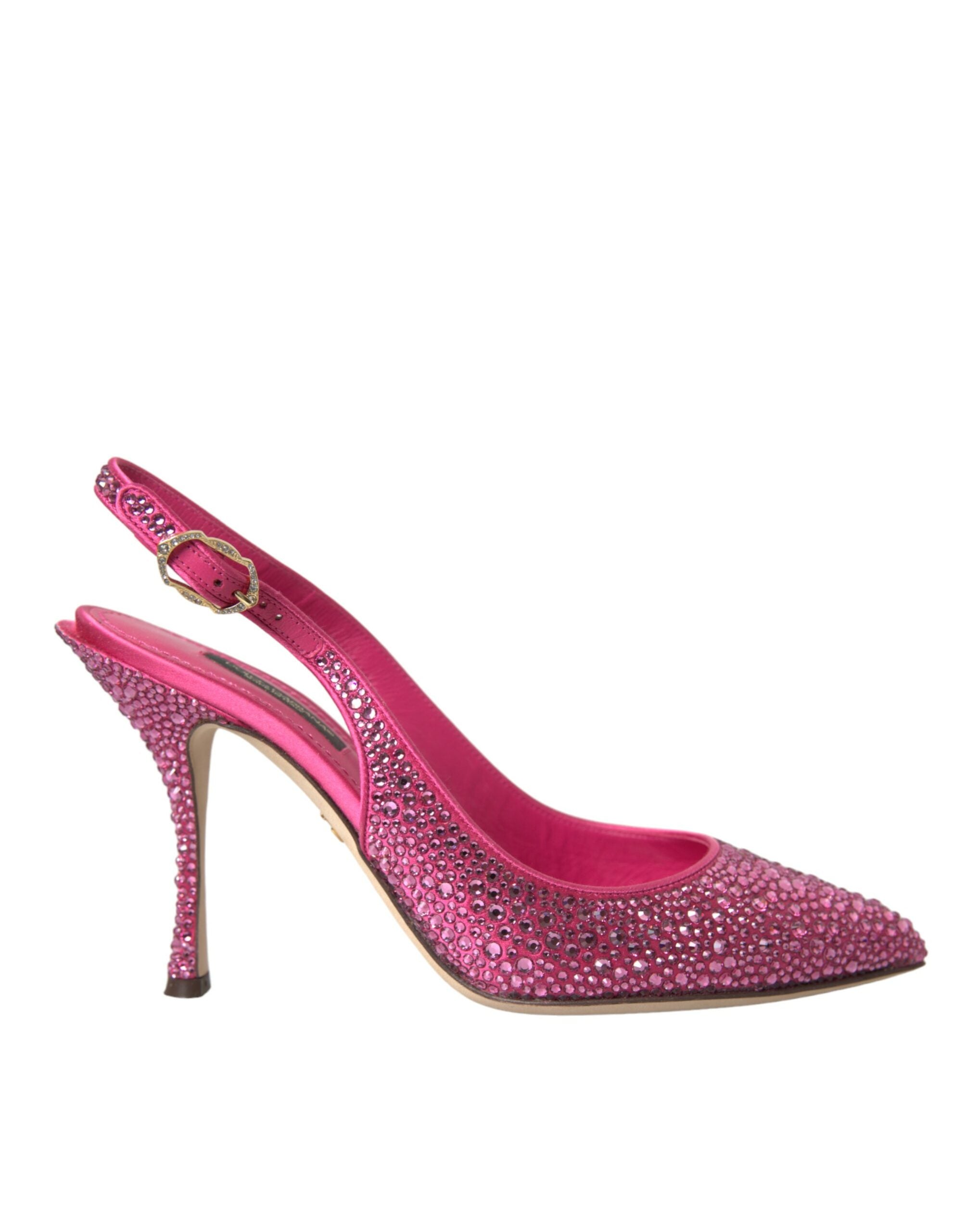 Dolce & Gabbana Rosa Slingbacks Kristall Pumps Schuhe