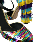 Load image into Gallery viewer, Dolce & Gabbana Multicolor Pailletten Kristall Mary Jane Schuhe
