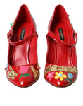 Load image into Gallery viewer, Dolce & Gabbana Rot Leder verschönert Mary Jane Pumps Heels Schuhe
