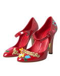 Load image into Gallery viewer, Dolce & Gabbana Rot Leder verschönert Mary Jane Pumps Heels Schuhe
