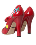 Load image into Gallery viewer, Dolce & Gabbana Rot Leder verschönert Mary Jane Pumps Heels Schuhe
