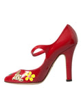 Load image into Gallery viewer, Dolce & Gabbana Rot Leder verschönert Mary Jane Pumps Heels Schuhe
