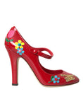 Load image into Gallery viewer, Dolce & Gabbana Rot Leder verschönert Mary Jane Pumps Heels Schuhe
