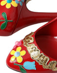 Load image into Gallery viewer, Dolce & Gabbana Rot Leder verschönert Mary Jane Pumps Heels Schuhe
