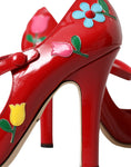 Load image into Gallery viewer, Dolce & Gabbana Rot Leder verschönert Mary Jane Pumps Heels Schuhe
