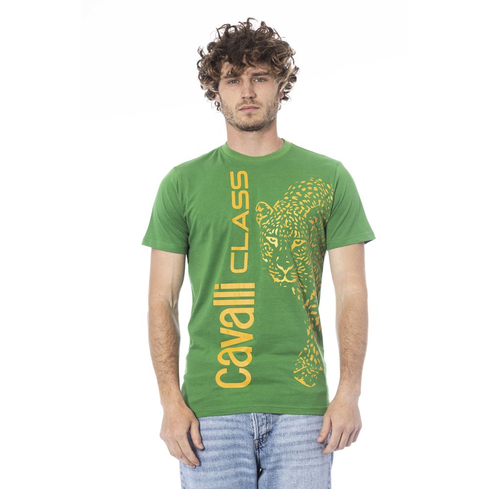 Cavalli Class Grünes Baumwolle Männer T-Shirt