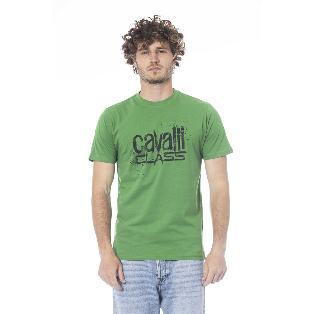 Cavalli Class Grünes Baumwolle Männer T-Shirt