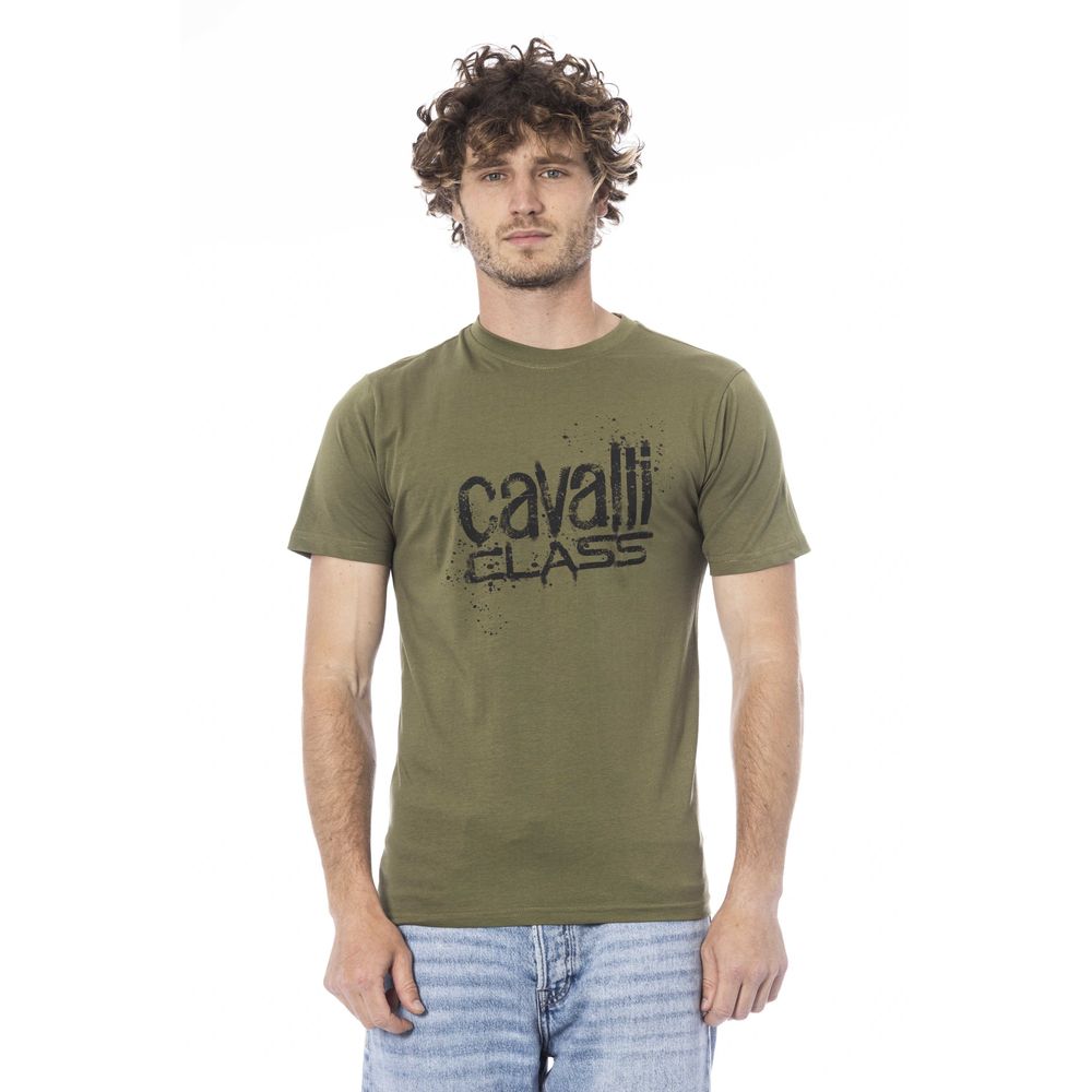 Cavalli Class Grünes Baumwolle Männer T-Shirt