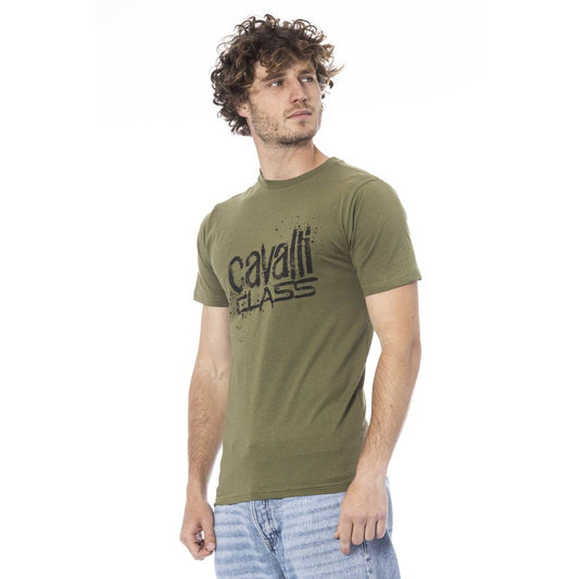 Cavalli Class Grünes Baumwolle Männer T-Shirt