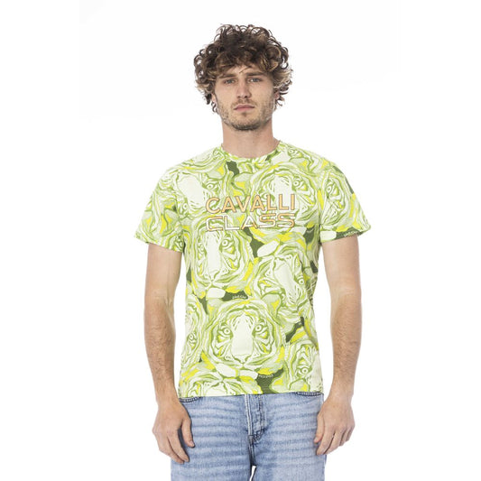 Cavalli Class Grünes Baumwolle Männer T-Shirt