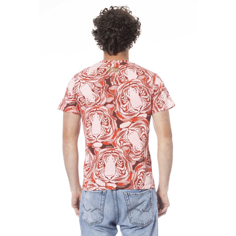 Cavalli Class Rotes Baumwolle Männer T-Shirt