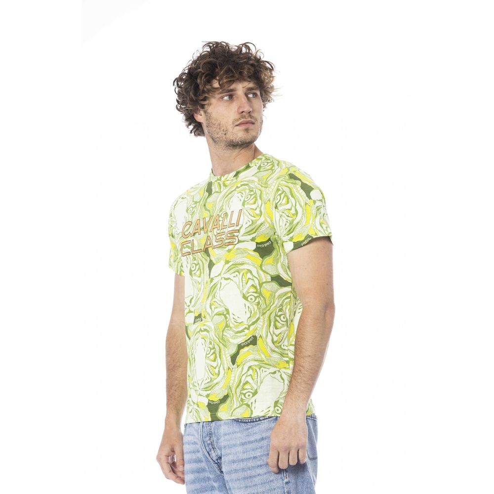 Cavalli Class Grünes Baumwolle Männer T-Shirt