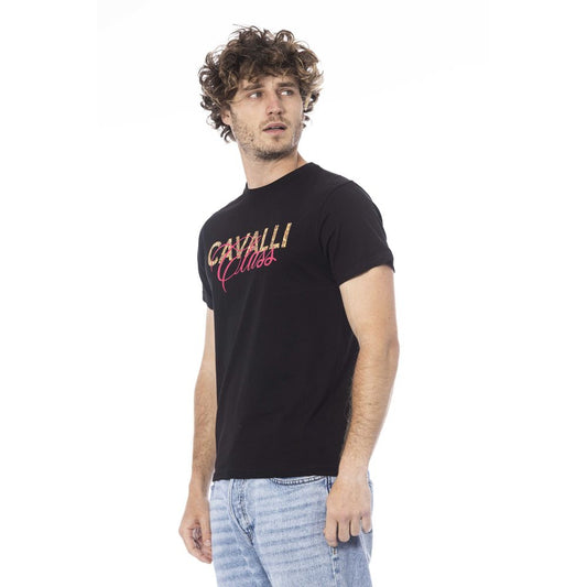 Cavalli Class Schwarzes Baumwolle Männer T-Shirt