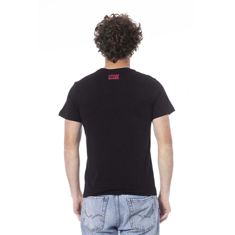 Cavalli Class Schwarzes Baumwolle Männer T-Shirt