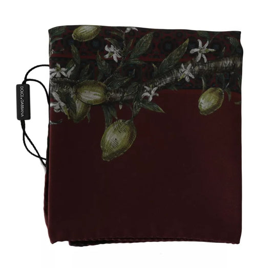 Dolce & Gabbana Bordeaux 100% Seide Floral Wrap Damen Schal